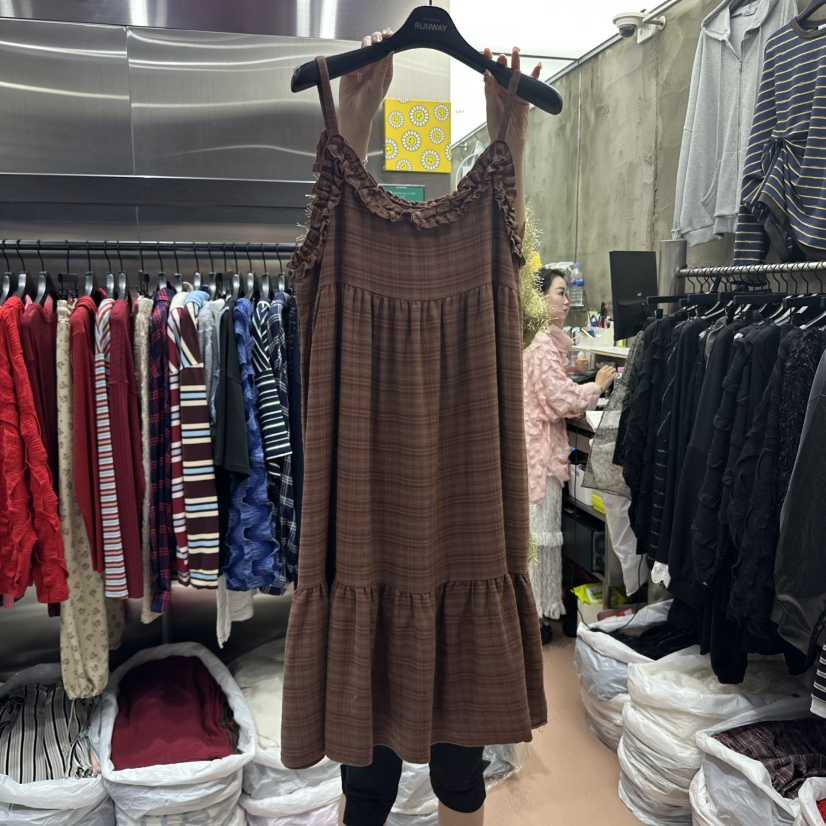 RUNWAY-런웨이韓國代購㊣女士新品職業休閑時尚連衣裙格紋RUNWAY連衣裙