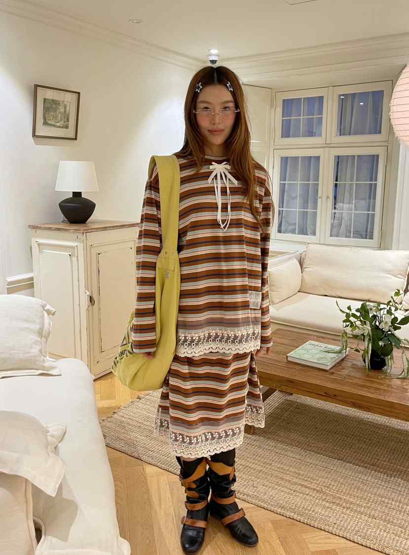 BOUTIQUE-L東大門㊣實拍女士新款25秋冬時尚人氣職業長袖T恤BOUTIQUE-L長袖T恤