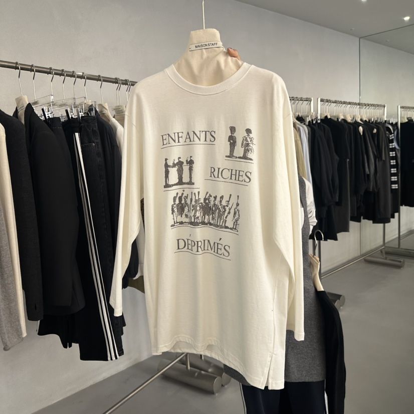 DOUBLE STANDARD/LE SMOKING/MAISONSTAFF東大門㊣直郵女士新品時尚長袖T恤MAISONSTAFF長袖T恤