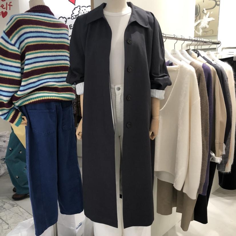ALMOND韓國直郵㊣女士新款時尚熱賣真品推薦人氣職業長款風衣ALMOND長款風衣