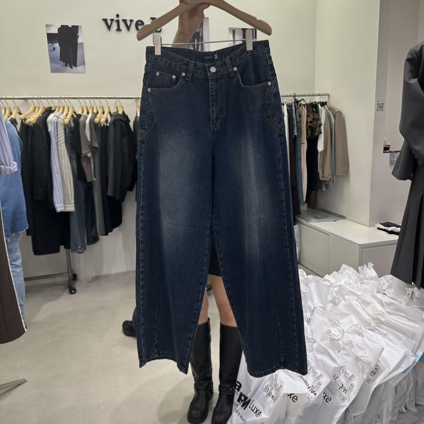 VIVEL東大門㊣代購女裝新品休閑熱賣時尚人氣25秋冬牛仔褲雙口袋VIVEL牛仔褲