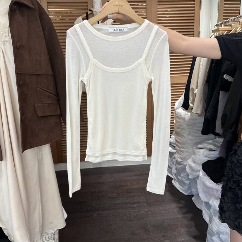 TRES BIEN韓國直郵㊣女士新品25秋冬真品套裝兩件套套裝透視TRES BIEN套裝