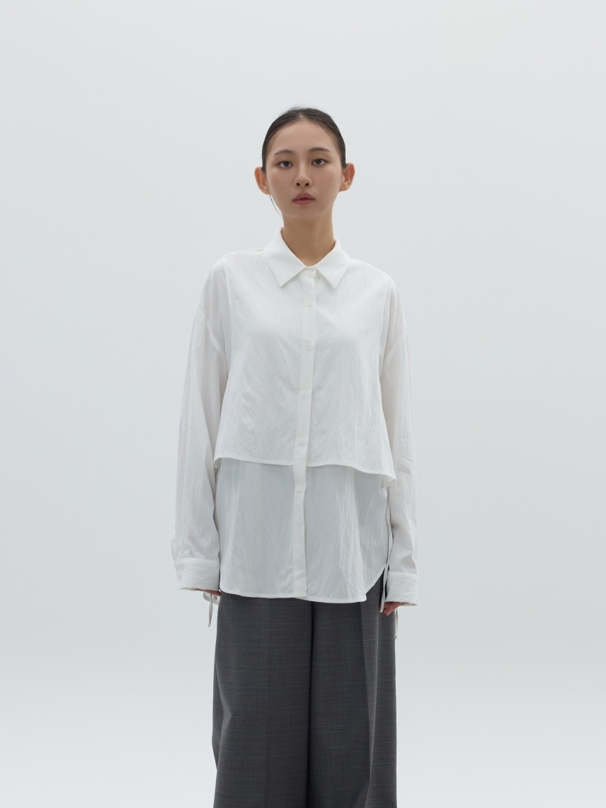 LE-PPL韓國代購㊣女士新品25秋冬職業推薦襯衫蕾絲衫雙排扣LE-PPL襯衫/蕾絲衫
