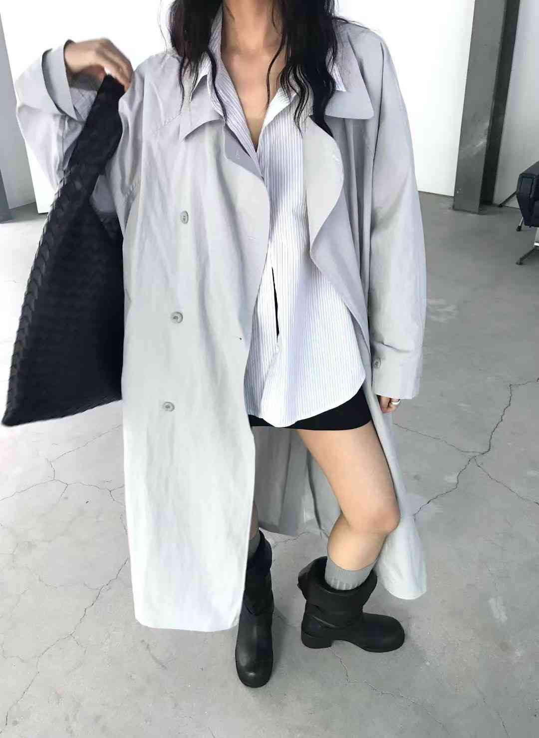 AVANDACE韓國代購㊣女裝新品25秋冬熱賣職業人氣休閑長款風衣AVANDACE長款風衣
