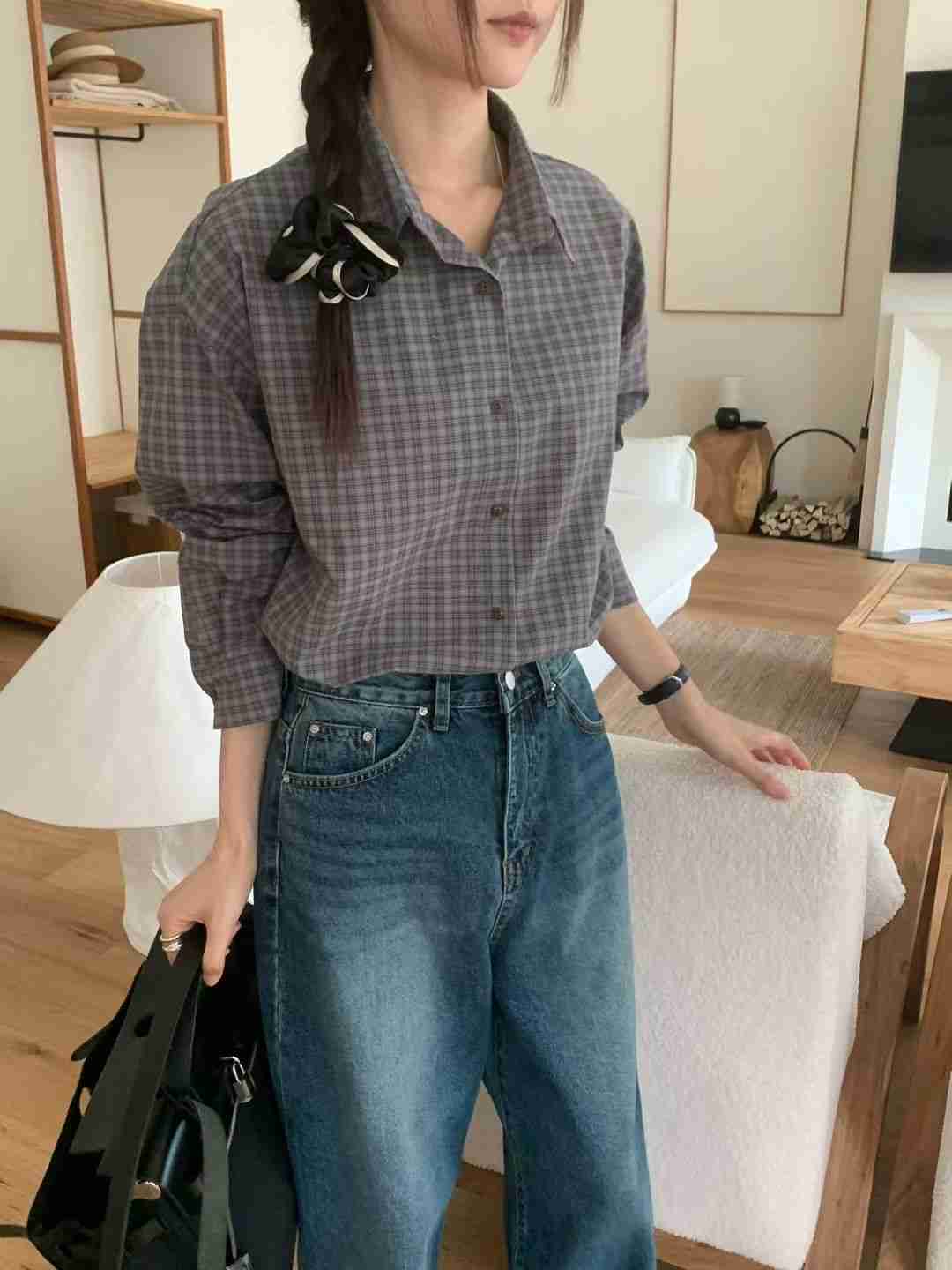 DINING韓國代購㊣女裝新品休閑職業時尚推薦人氣襯衫蕾絲衫DINING襯衫/蕾絲衫