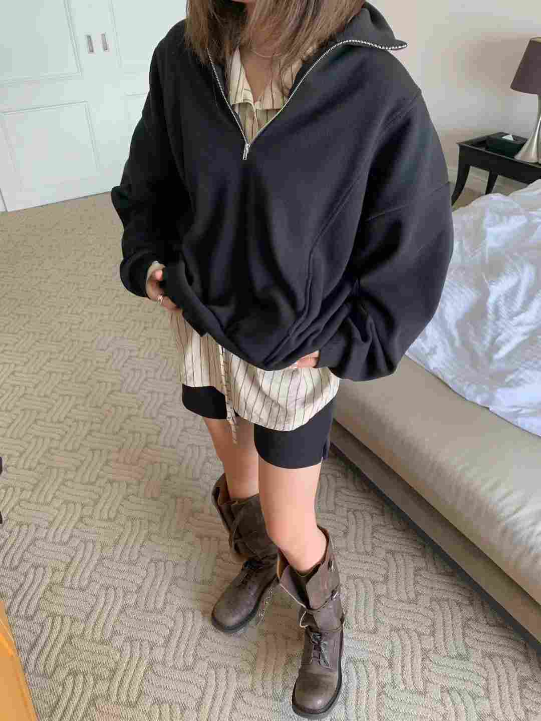 ONDA東大門㊣代購女士新品真品推薦職業時尚熱賣25秋冬夾克拉鏈ONDA夾克