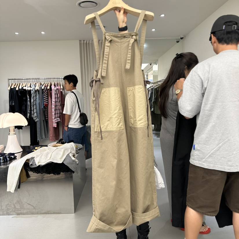 VAULT東大門㊣實拍女裝新款推薦時尚真品連體褲人字紋工裝褲VAULT連體褲