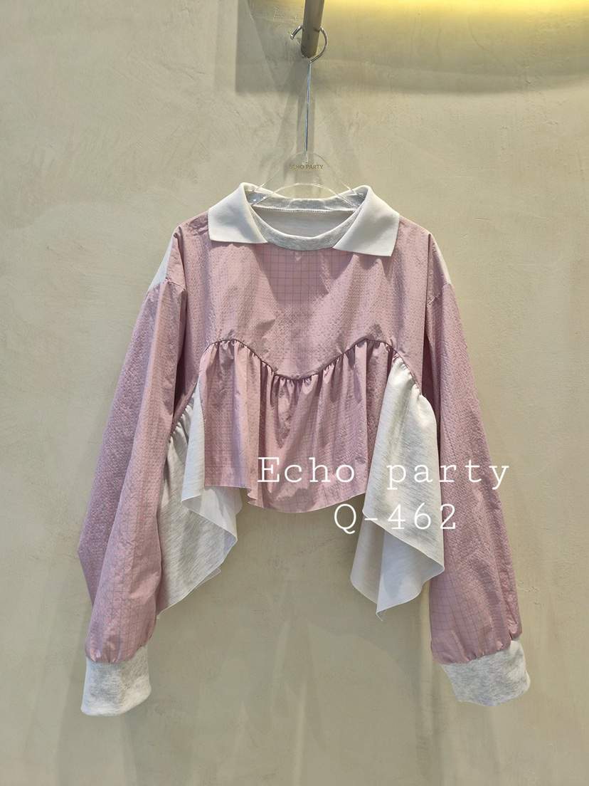 ECHOPARTY東大門㊣代購女士新品真品熱賣休閑時尚衛衣荷葉邊ECHOPARTY衛衣