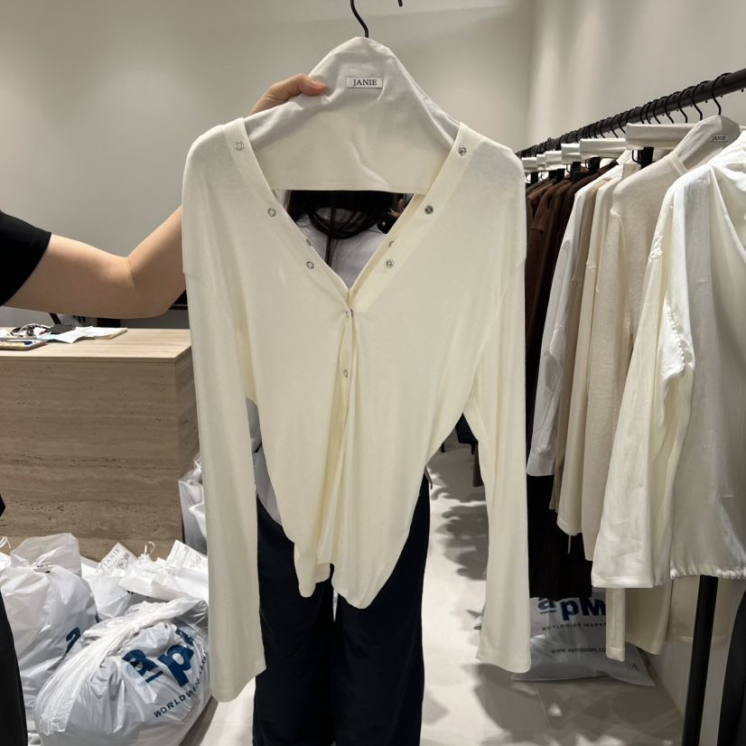 JANIE/NIA東大門㊣直郵女士新品真品休閑25秋冬長袖T恤開衫JANIE/NIA長袖T恤