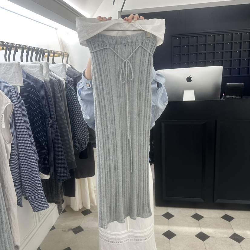 ETER東大門㊣實拍女裝新品25秋冬休閑推薦長裙羊駝毛含腰繩eter/VERSO長裙
