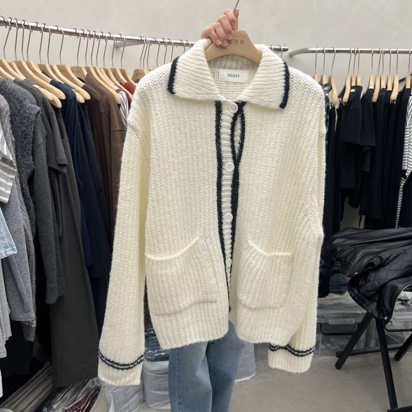 MURR韓國代購㊣女士新品25秋冬推薦人氣熱賣休閑職業毛衣開衫MURR毛衣