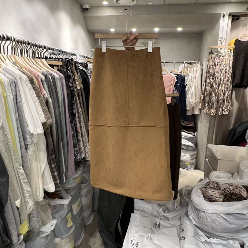 LOGROAD東大門㊣代購女士新品推薦真品熱賣半身裙中短裙絨面革LOG ROAD半身裙/中短裙