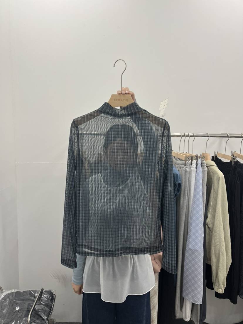 LEMATIN東大門㊣直郵女士新品熱賣職業休閑人氣長袖T恤格子LEMATIN長袖T恤