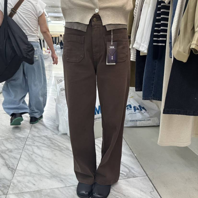 AFTERGLOW東大門㊣直郵女士新款時尚推薦人氣25秋冬牛仔褲口袋AFTERGLOW牛仔褲