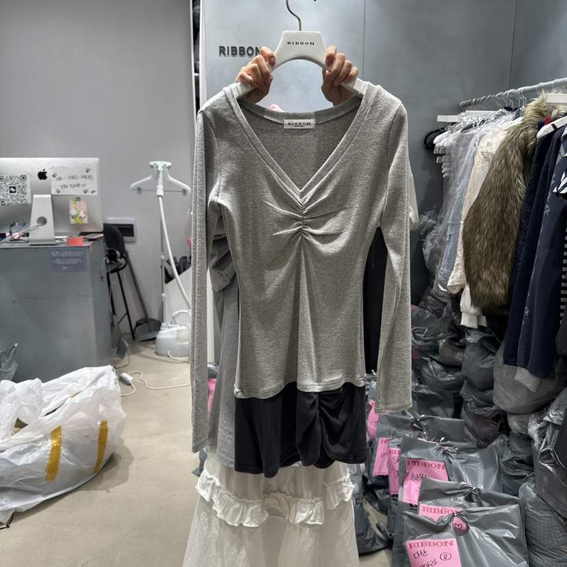 RIBBON韓國代購㊣女裝新品25秋冬熱賣真品職業時尚人氣連衣裙RIBBON連衣裙