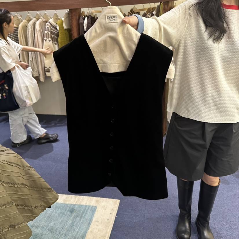 FURE韓國代購㊣女裝新款推薦時尚熱賣休閑真品職業馬甲天鵝絨FURE馬甲