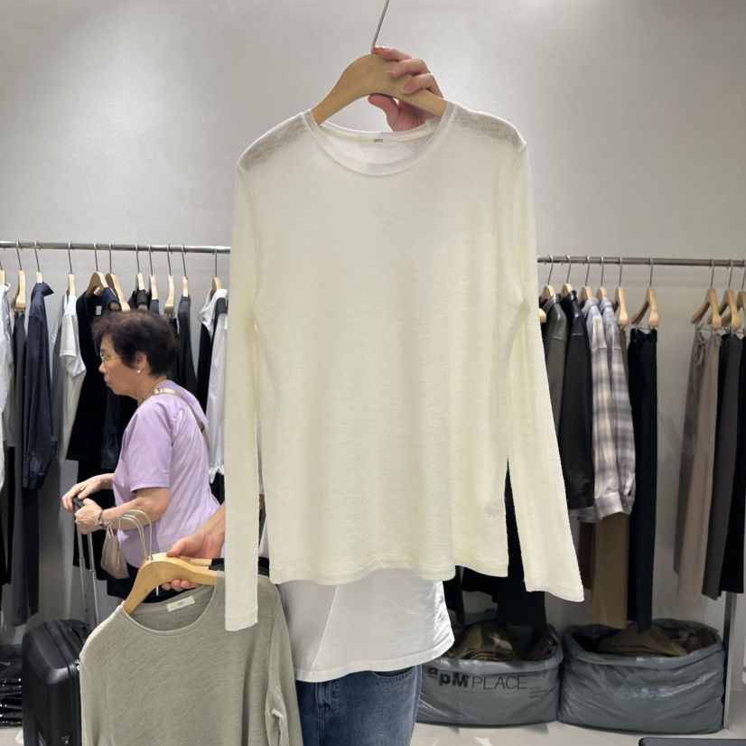 OVU韓國代購㊣女裝新品人氣職業真品時尚休閑熱賣長袖T恤羊毛OVU長袖T恤