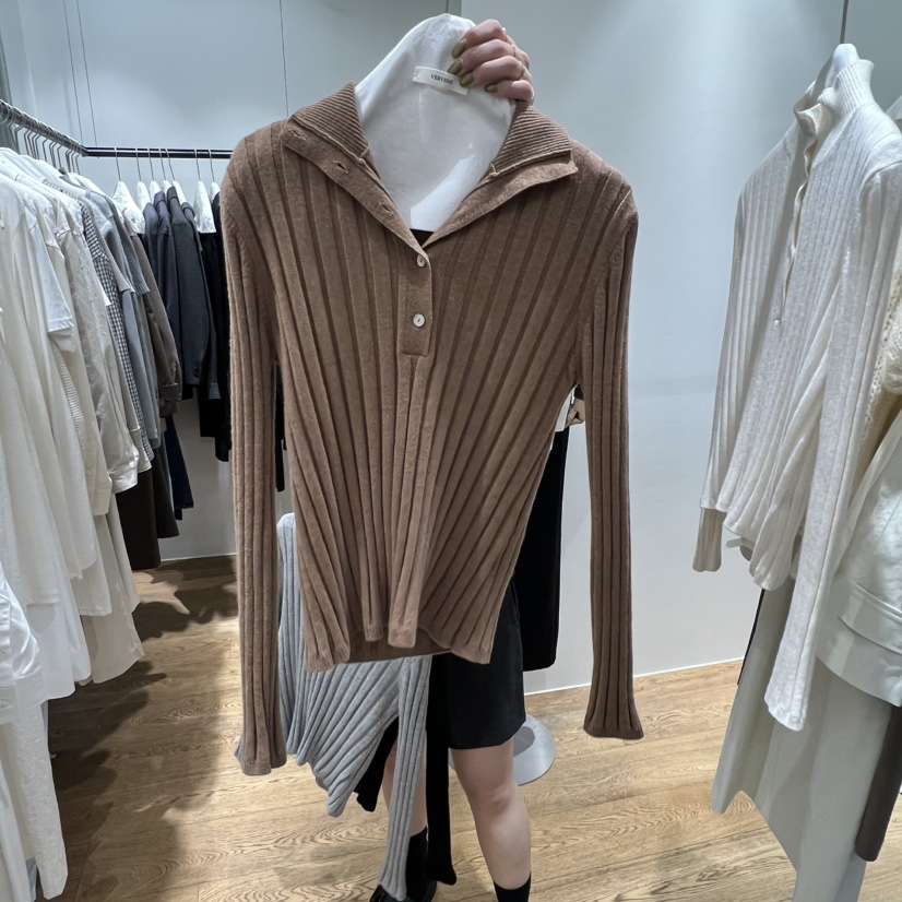 VERVEINE韓國代購㊣女裝新品時尚真品休閑推薦針織衫羊毛紐扣VERVEINE針織衫
