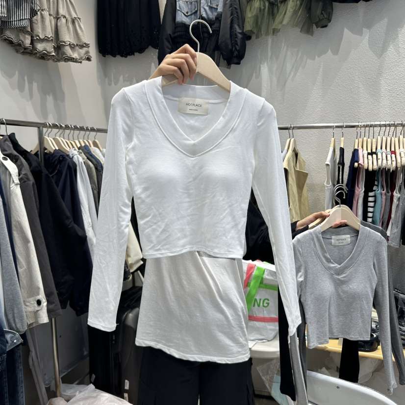 HOT PLACE韓國代購㊣女士新款休閑推薦真品時尚職業長袖T恤HOT PLACE/DREAM GIRIS長袖T恤