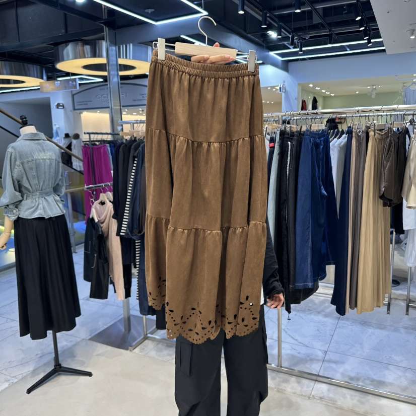 HOT PLACE東大門㊣直郵女裝新品時尚推薦人氣休閑長裙絨面革HOT PLACE/DREAM GIRIS長裙