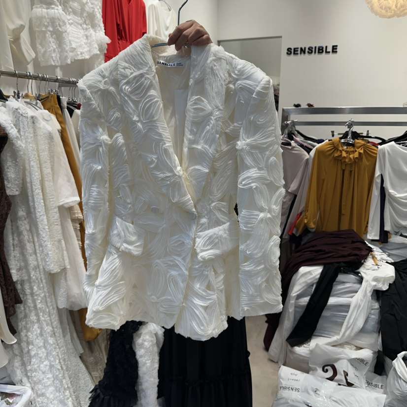 SENSIBLE-S東大門㊣代購女士新款25秋冬職業時尚夾克刺繡披肩SENSIBLE夾克
