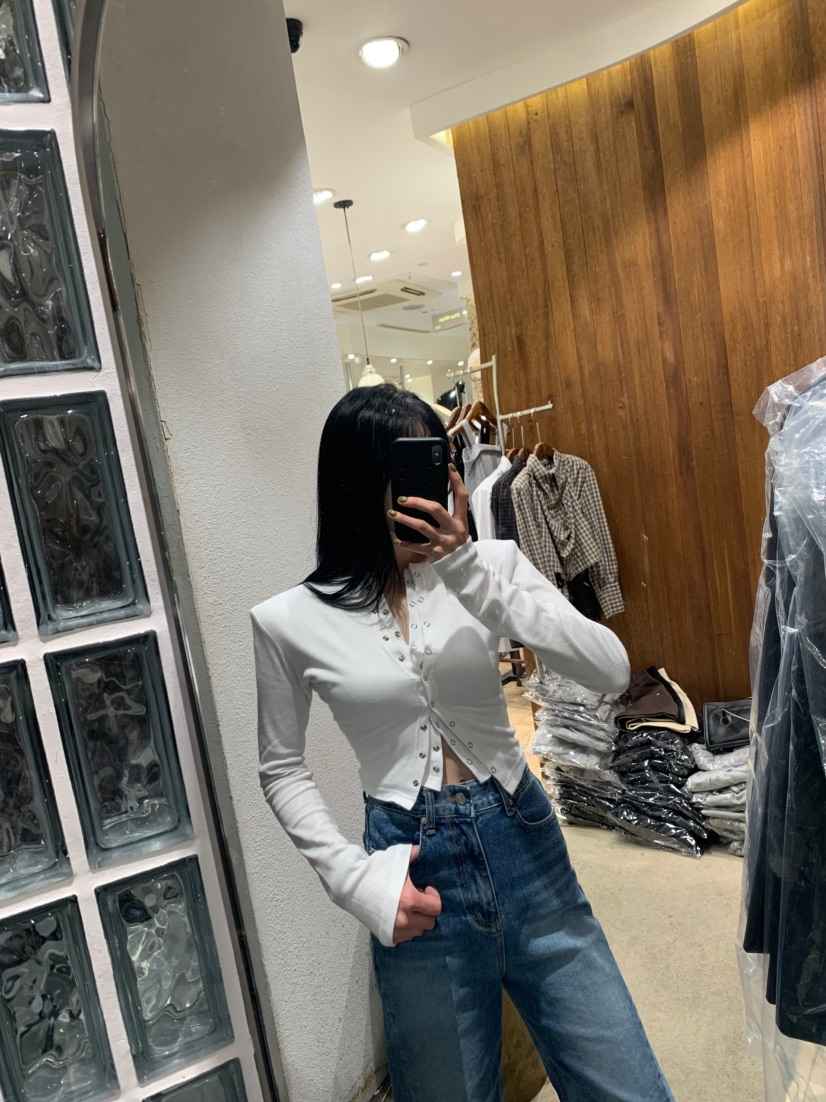 2TWO MOON韓國直郵㊣女士新品職業25秋冬時尚長袖T恤雙層開衫2TWO MOON長袖T恤