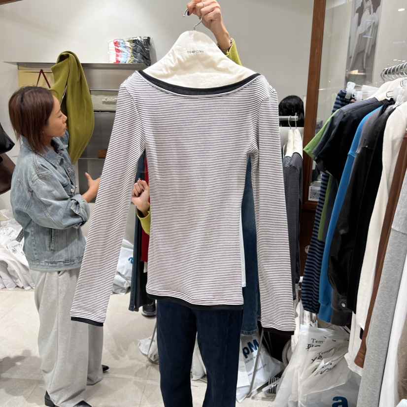 TEMPTING東大門㊣代購女裝新款熱賣真品職業時尚人氣長袖T恤TEMPTING長袖T恤