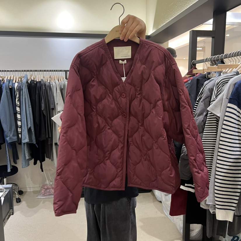 SELF SERVICE韓國代購㊣女裝新款職業休閑推薦熱賣短款棉服絨SELF SERVICE短款棉服