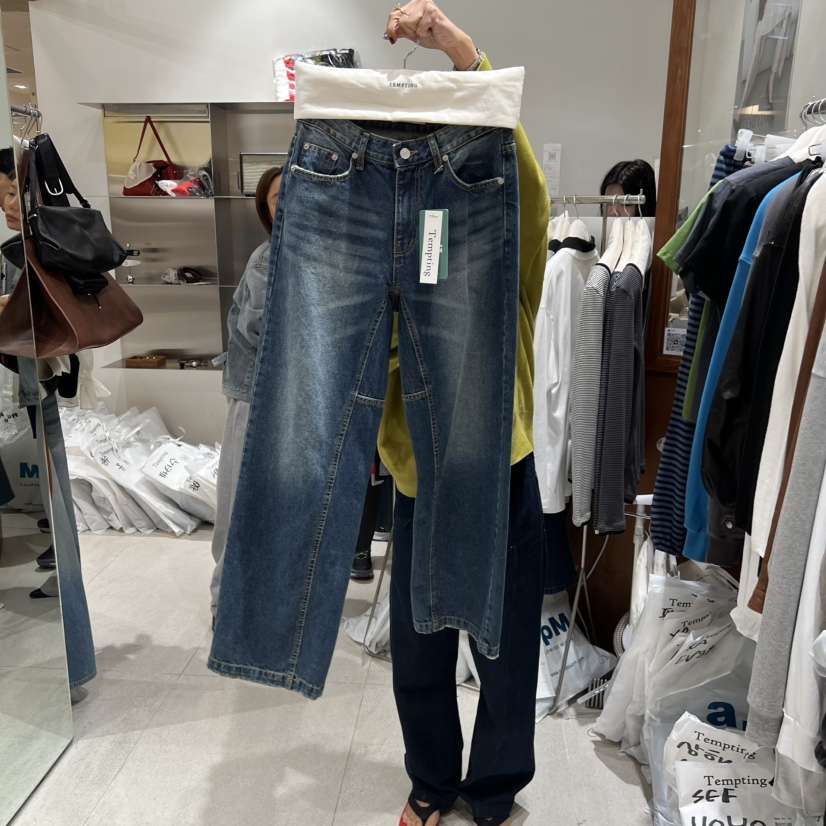 TEMPTING東大門㊣直郵女士新款時尚推薦25秋冬休閑熱賣牛仔褲TEMPTING牛仔褲