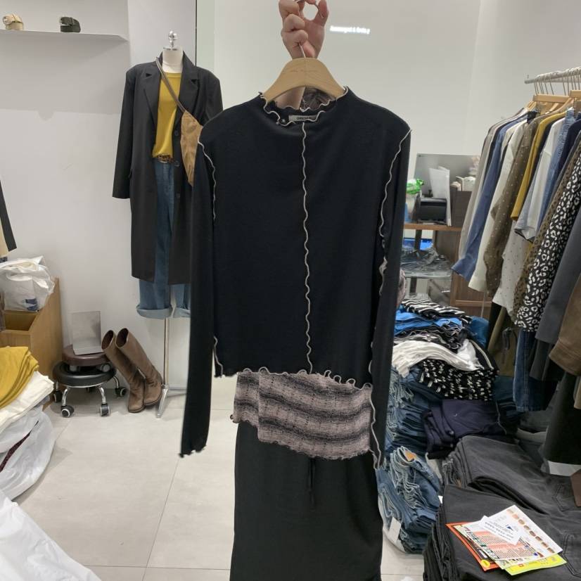 ANN MARGRET東大門㊣代購女士新款職業長袖T恤高領GRETA.Y長袖T恤