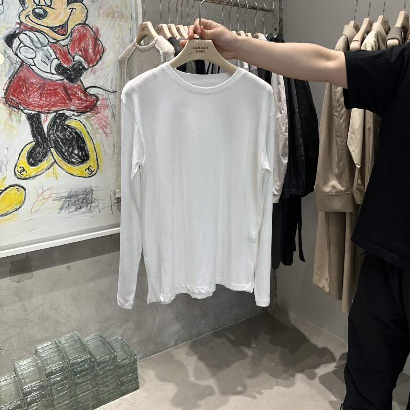 LAMAGIEPIE東大門㊣實拍女裝新品推薦人氣職業25秋冬長袖T恤LAMAGIE GREY長袖T恤
