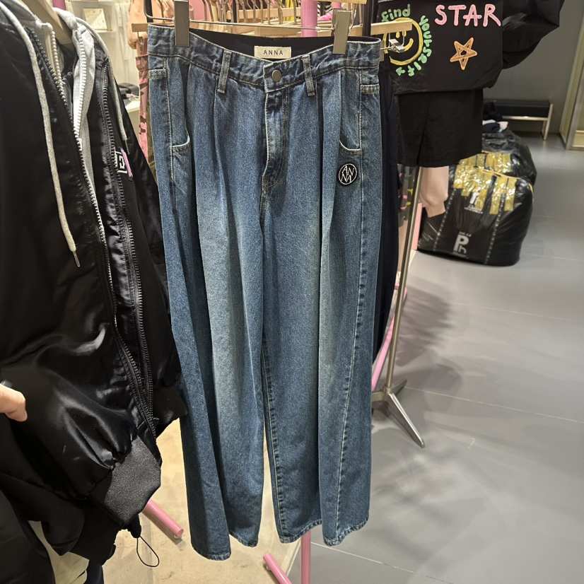 ANNA韓國直郵㊣女裝新品職業熱賣真品人氣25秋冬休閑牛仔褲ANNA牛仔褲