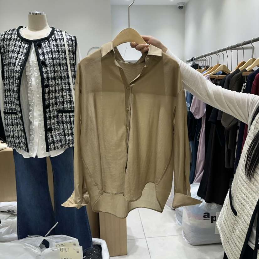 EN.U韓國代購㊣女裝新款時尚推薦人氣休閑真品熱賣襯衫蕾絲衫EN.U襯衫/蕾絲衫