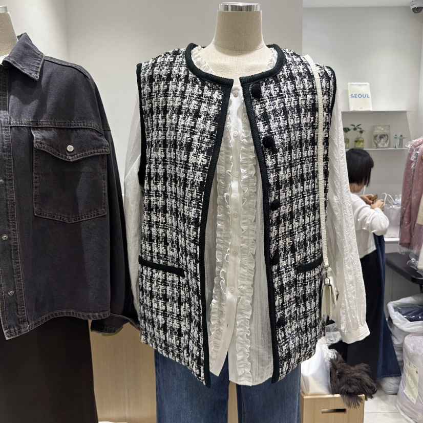 EN.U韓國直郵㊣女裝新款熱賣時尚推薦職業人氣休閑25秋冬馬甲EN.U馬甲