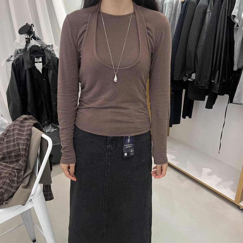 ALOT東大門㊣直郵女士新品人氣25秋冬時尚長袖T恤安哥拉假兩件A LOT長袖T恤