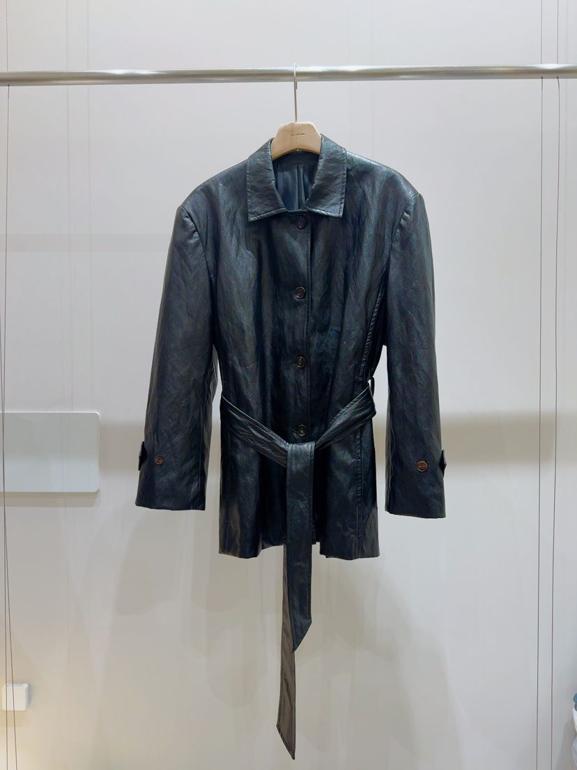 LIMLIMLIM韓國代購㊣女士新品職業真品時尚25秋冬夾克含腰帶皮革LIM LIM LIM夾克