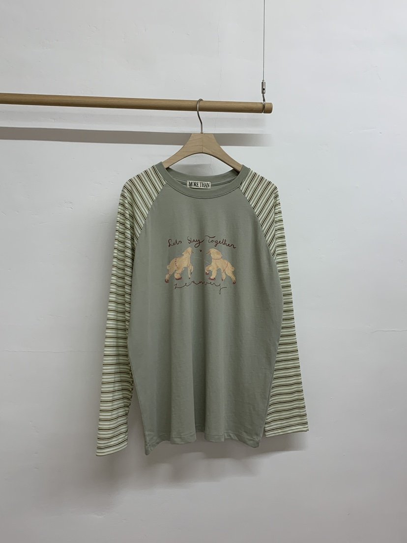 MORE THAN-P韓國代購㊣女裝新品休閑時尚人氣真品長袖T恤MORE THAN長袖T恤