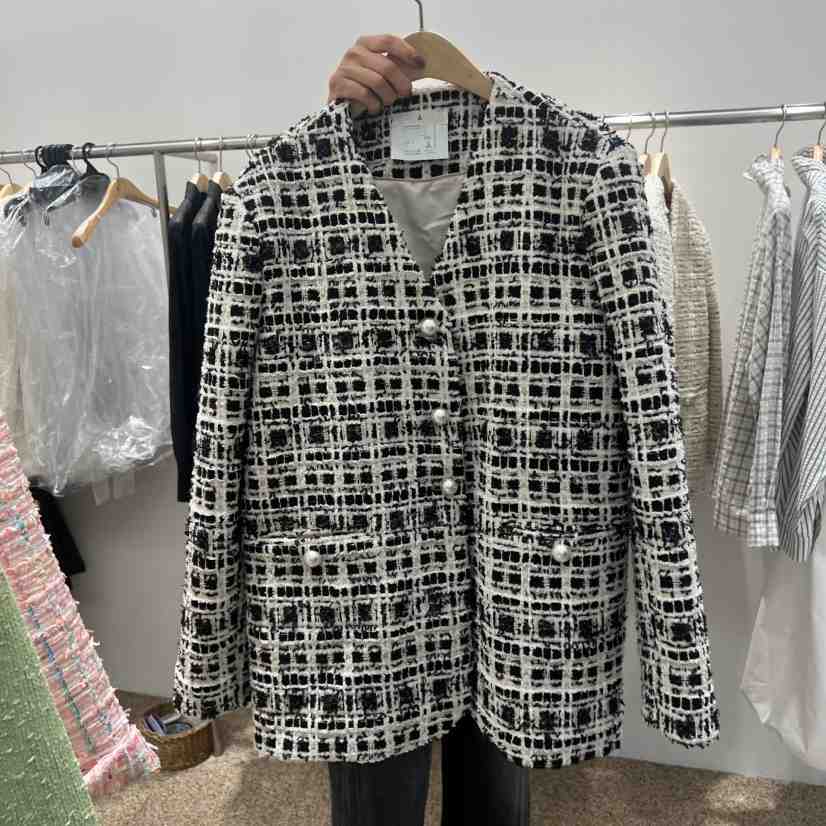 A韓國直郵㊣女士新款真品時尚熱賣25秋冬推薦職業人氣夾克格紋A STORE夾克
