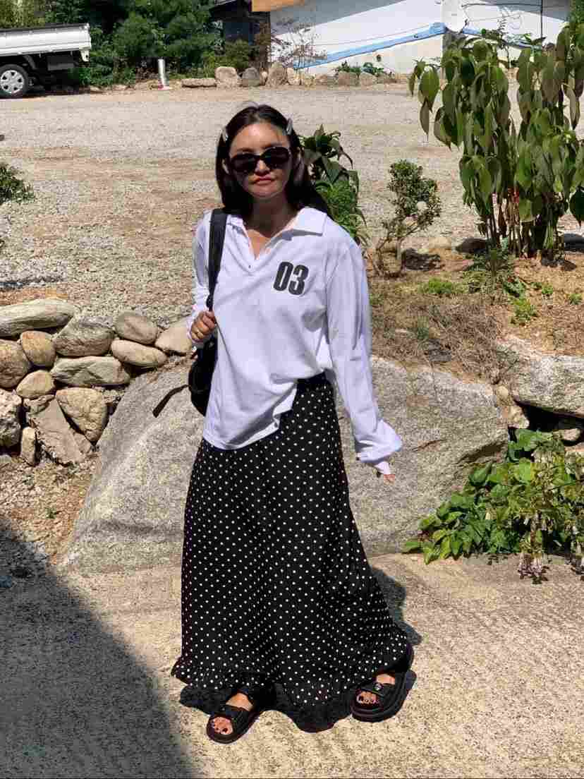 LIKEVAM韓國代購㊣女士新款熱賣25秋冬職業休閑時尚長裙荷葉邊LIKEVAM長裙