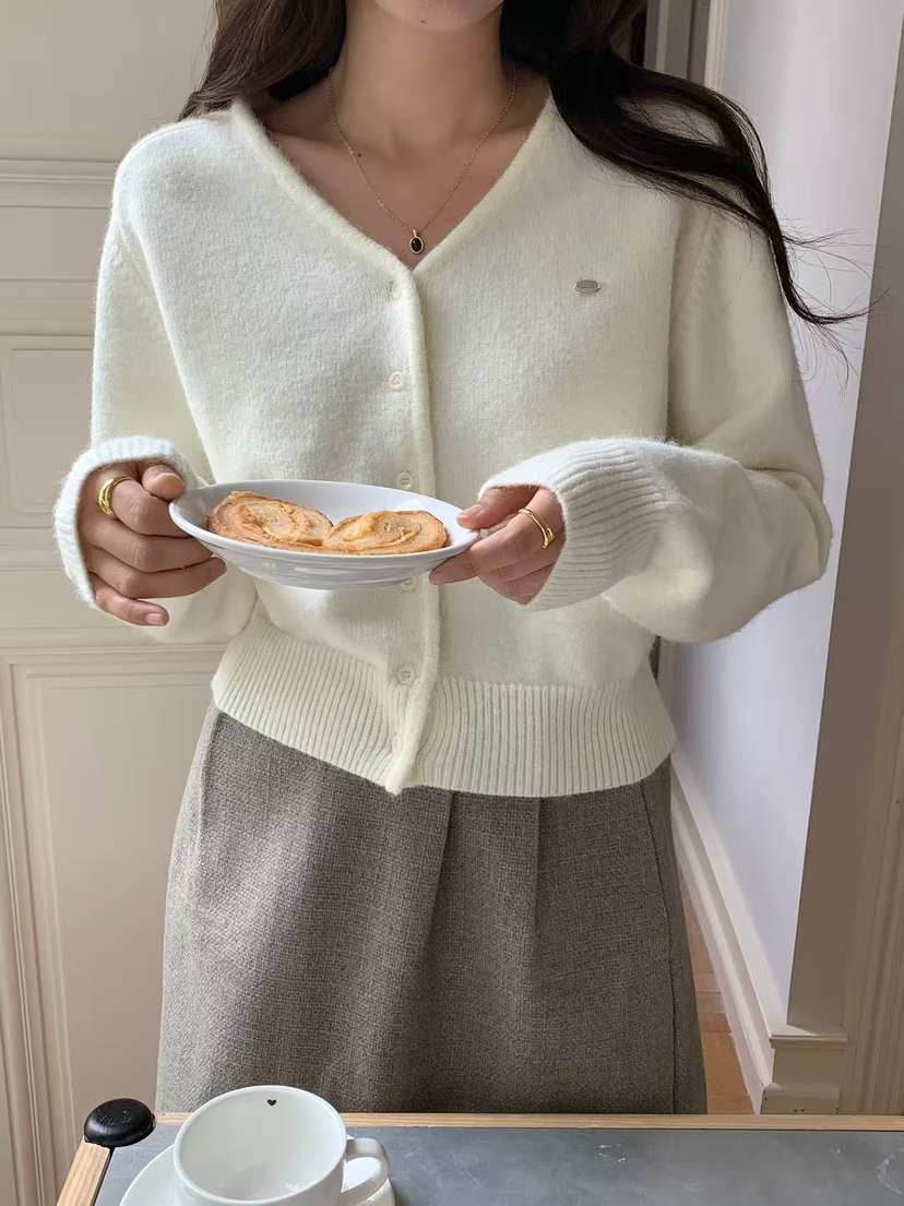FRILL-T東大門㊣實拍女士新品25秋冬職業真品推薦針織衫開衫FRILL-T針織衫