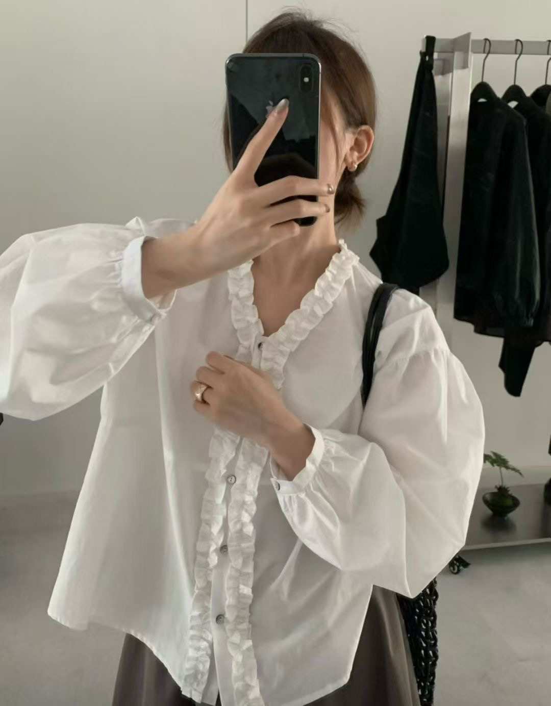REBORN韓國代購㊣女裝新款時尚職業人氣熱賣真品襯衫蕾絲衫REBORN襯衫/蕾絲衫