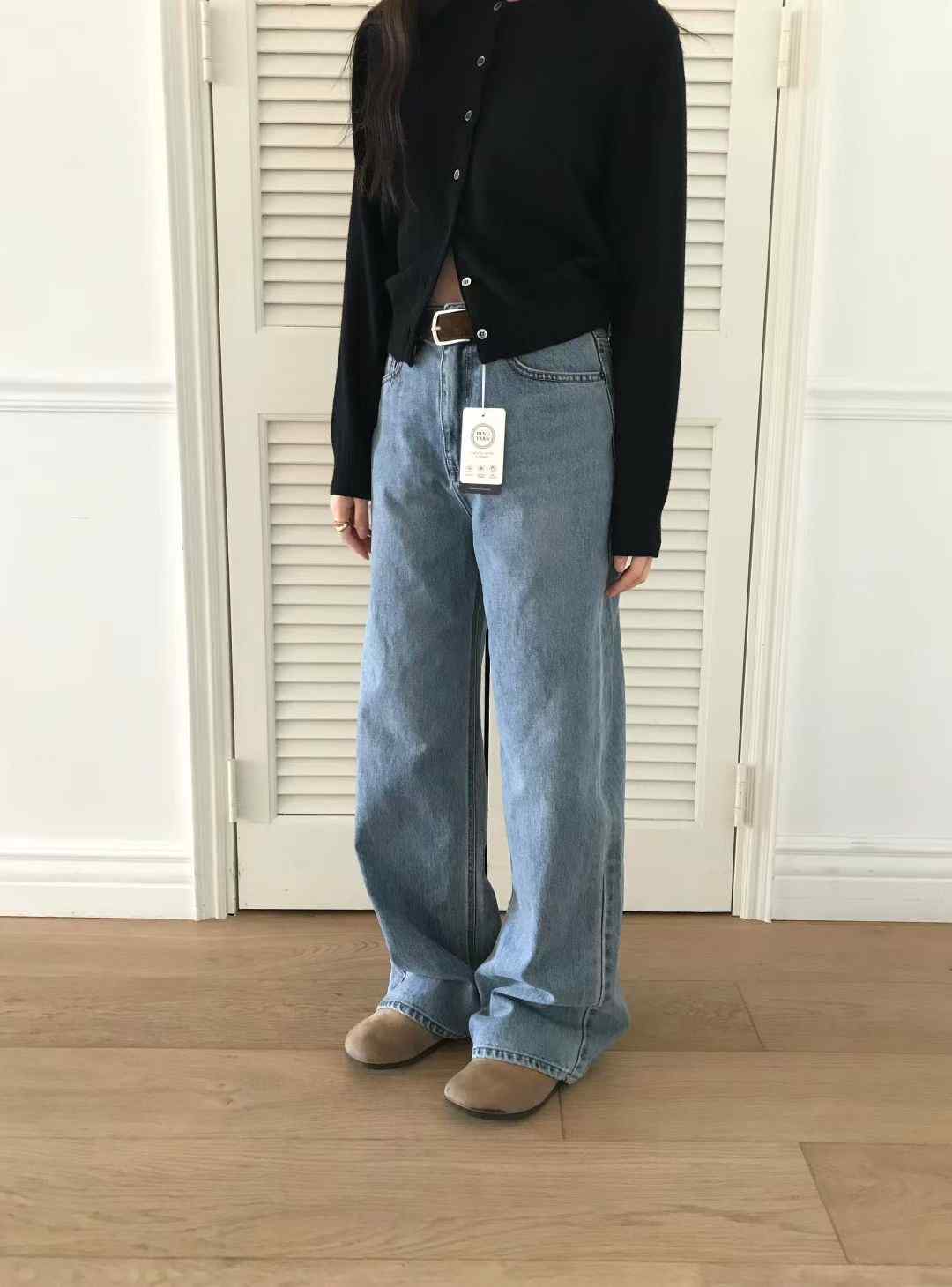 DE ONDO東大門㊣代購女士新品時尚25秋冬休閑牛仔褲不含腰帶DE ONDO牛仔褲
