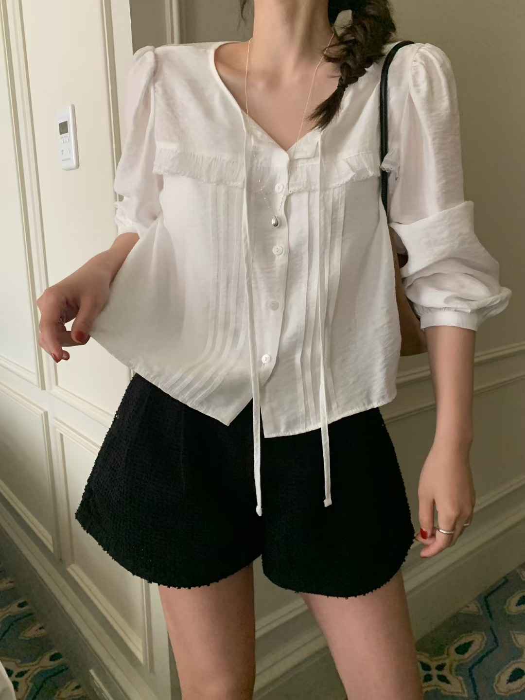 MELLOUNGE-멜라운지-T韓國直郵㊣女裝新品真品襯衫蕾絲衫MELLOUNGE-T襯衫/蕾絲衫