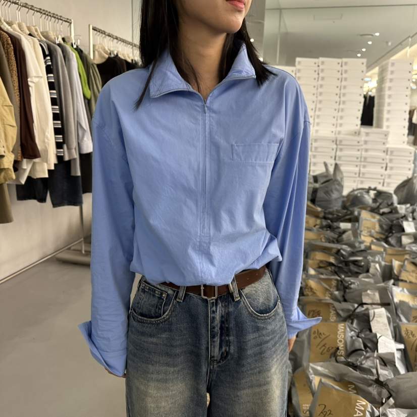 DOUBLE STANDARD/LE SMOKING/MAISONSTAFF東大門㊣直郵女士新款休閑襯衫蕾絲衫開衩MAISONSTAFF襯衫/蕾絲衫