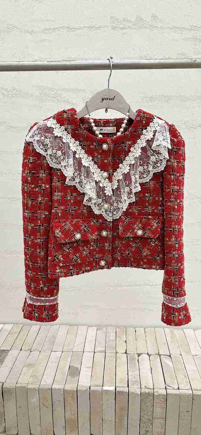 YARD東大門㊣代購女士新品25秋冬推薦真品夾克荷葉邊口袋刺繡YARD夾克