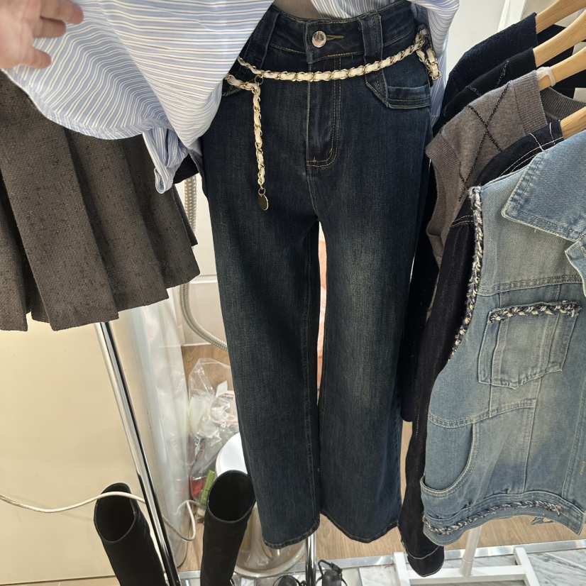 ABLESTUDIO東大門㊣代購女裝新款職業25秋冬牛仔褲不含腰帶ABLESTUDIO牛仔褲