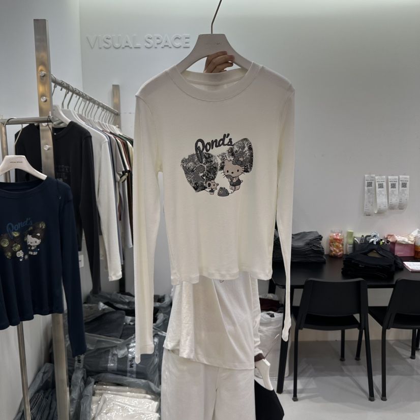 VISUAL SPACE東大門㊣實拍女裝新款人氣休閑推薦真品長袖T恤VISUAL SPACE長袖T恤