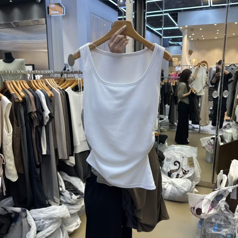 SANS東大門㊣直郵女裝新品人氣休閑25秋冬熱賣吊帶背心褶皺SANS吊帶/背心
