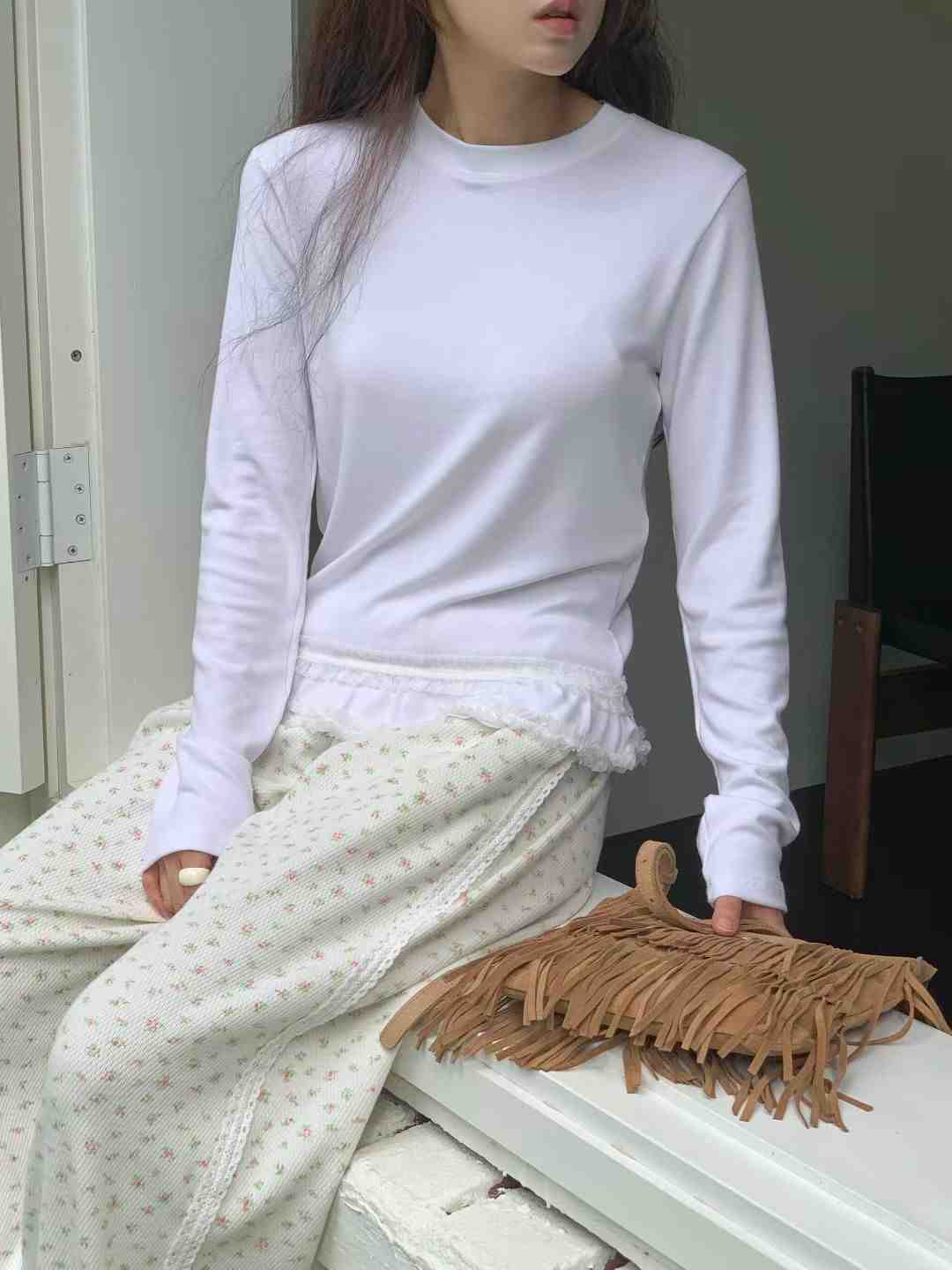 UNCOVER CUBE東大門㊣實拍女士新品熱賣人氣休閑時尚長袖T恤LALAGIRL長袖T恤