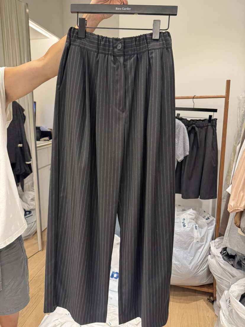BIEN GARDER東大門㊣代購女裝新品人氣休閑25秋冬休閑褲條紋BIEN GARDER休閑褲